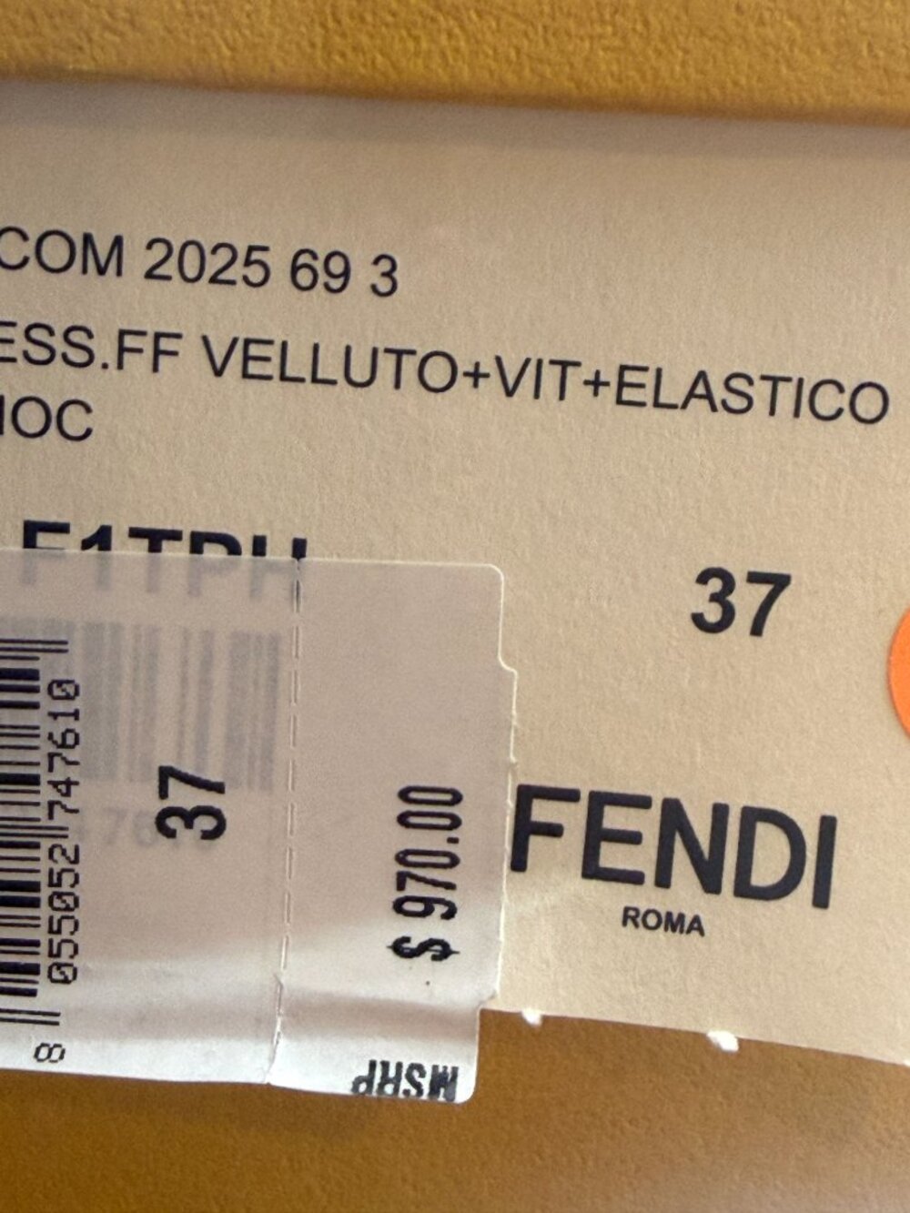FENDI Colibri Lite FF Tapestry Logo Velvet Flat Slingback Sandals Shoes - Picture 16 of 16
